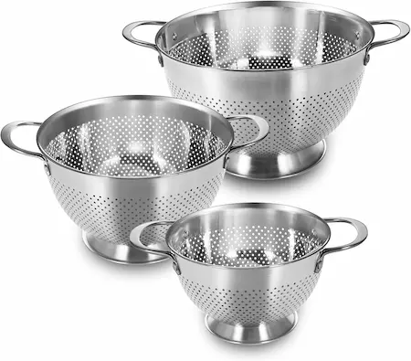 Stainless Steel Colander Set of 3 (1.5-3-5 Quart)